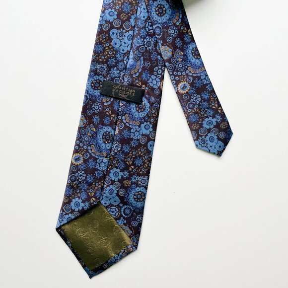 Christian Lacroix Paris Blue Abstract 100% Pure Silk Tie - Picture 2 of 4
